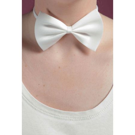 Noeud papillon tissu blanc