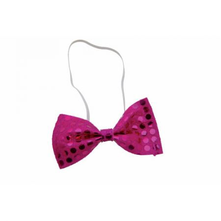 Noeud papillon sequins rose