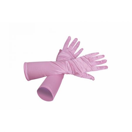 Gants longs rose pâle satiné
