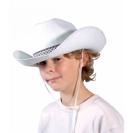 Chapeau feutre cow boy blanc enfant