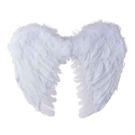 Ailes d'Ange en plumes blanches 40cm