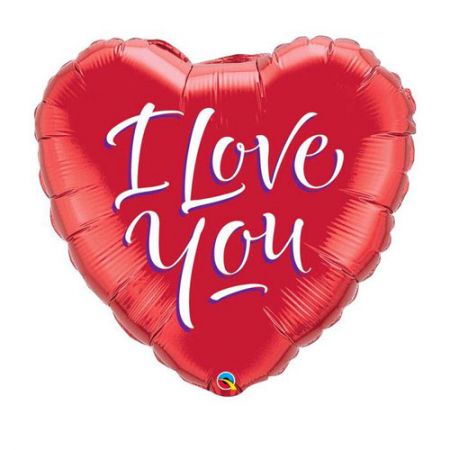 Ballon coeur I love You rouge