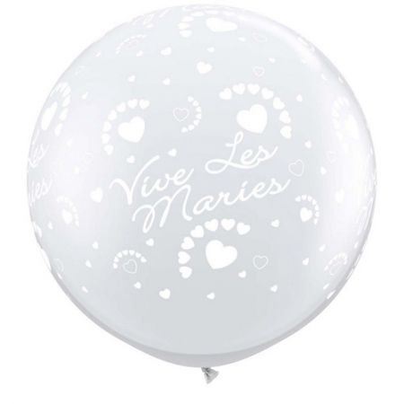Ballon mariage géant coeur transparent qualatex
