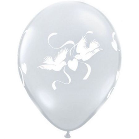 Ballon mariage colombes transparent Qualatex