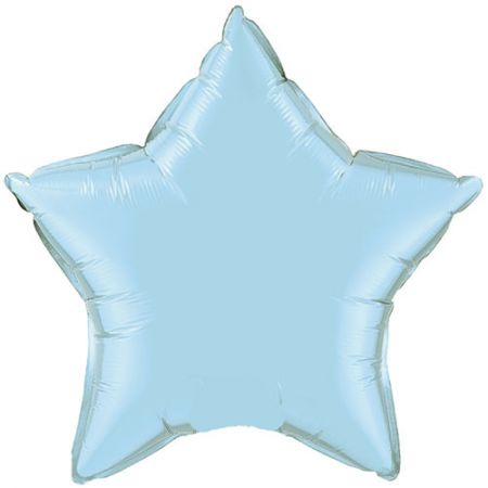 Ballon Mylar étoile bleu ciel perlé