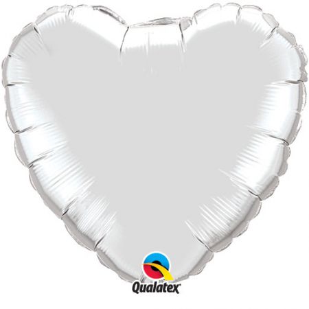 Ballon Mylar Coeur argent (silver)