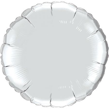 Ballon Mylar rond argent (silver)