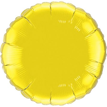Ballon Mylar rond jaune citron (citrine yellow)