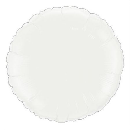 Ballon Mylar rond blanc (white)