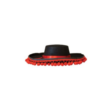 Chapeau Feutre Espagnol GM - Noir et Rouge