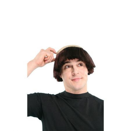 Perruque Crâne de Moine cheveux raide - Marron
