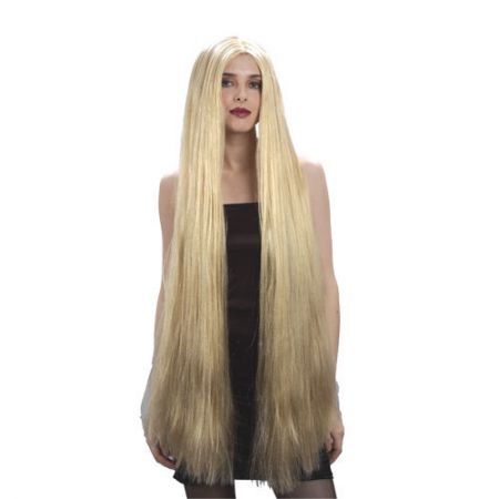 Perruque Longue Raide Blonde 1 m