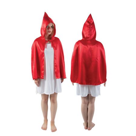 Cape tissu avec capuche "petit chaperon rouge"