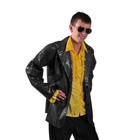 Veste Disco Homme Noire Luxe