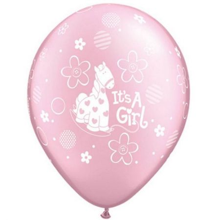 Ballon it's a girl qualatex rose