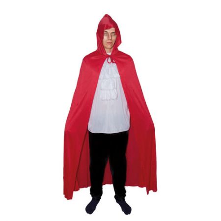 Cape tissu rouge avec capuche