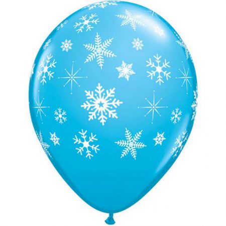 Ballon Flocons tout autour Bleu